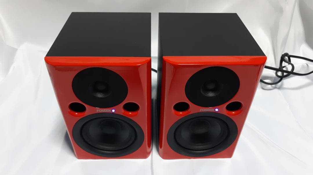 美品 Fostex PM0.4n スタジオモニタースピーカー レッド