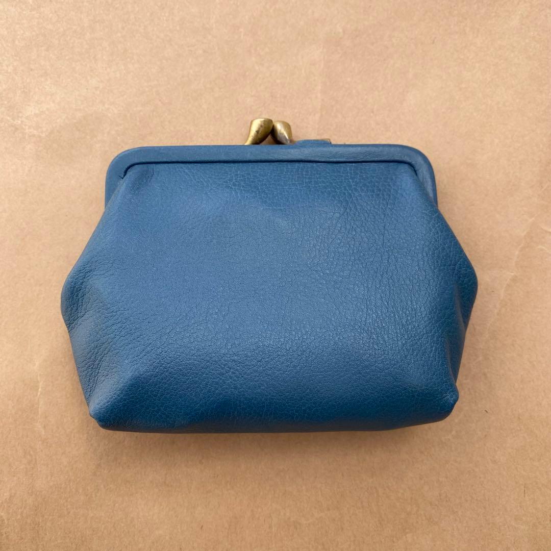 がま口　ポーチ　ミニ財布　ケース　小銭入れ　小物入れ　ブルー
