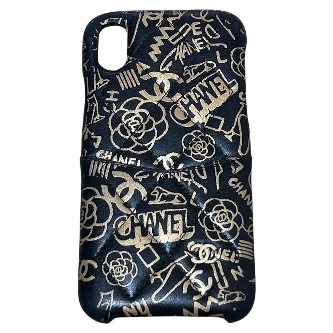 CHANEL マトラッセ カメリア カーフスキン iPhoneX 携帯ケース