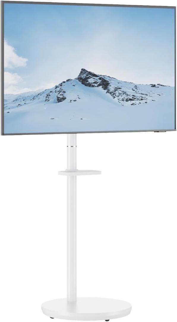 METIYA 小型 テレビスタンド 白 移動式 キャスター付き テレビ台 壁寄せ