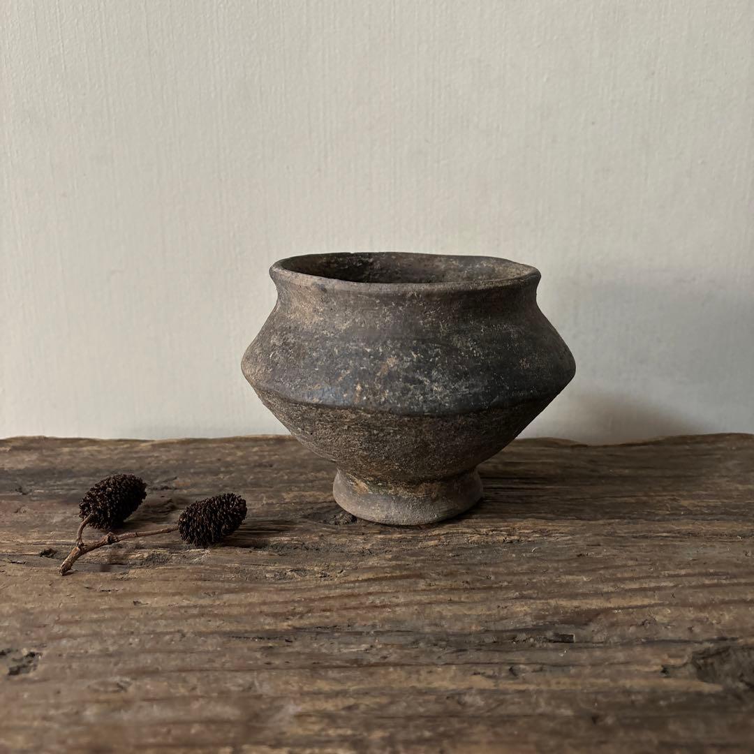 須恵器小壺　古美術　古道具　花器　アンティーク　骨董　新羅　高麗　南蛮　検:李朝