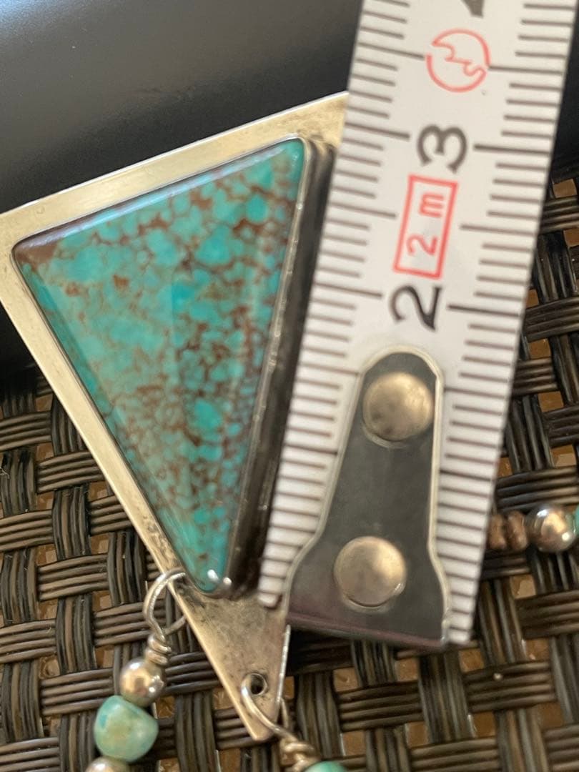 ヴィンテージ ターコイズ ピアス Silver925 アーティストサイン入り