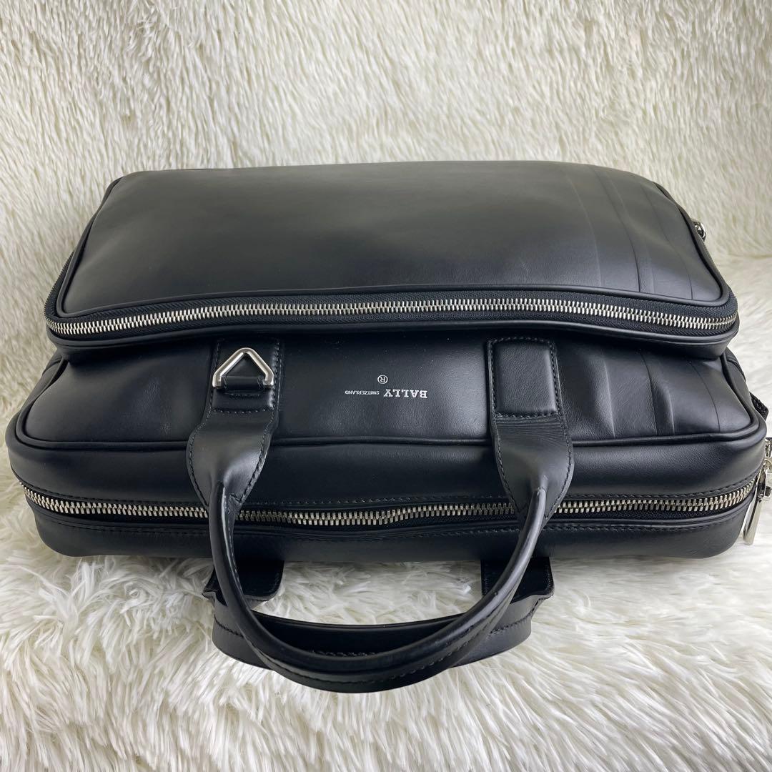 【美品】BALLY バリー ビジネスバッグ 2way レザー A4 黒