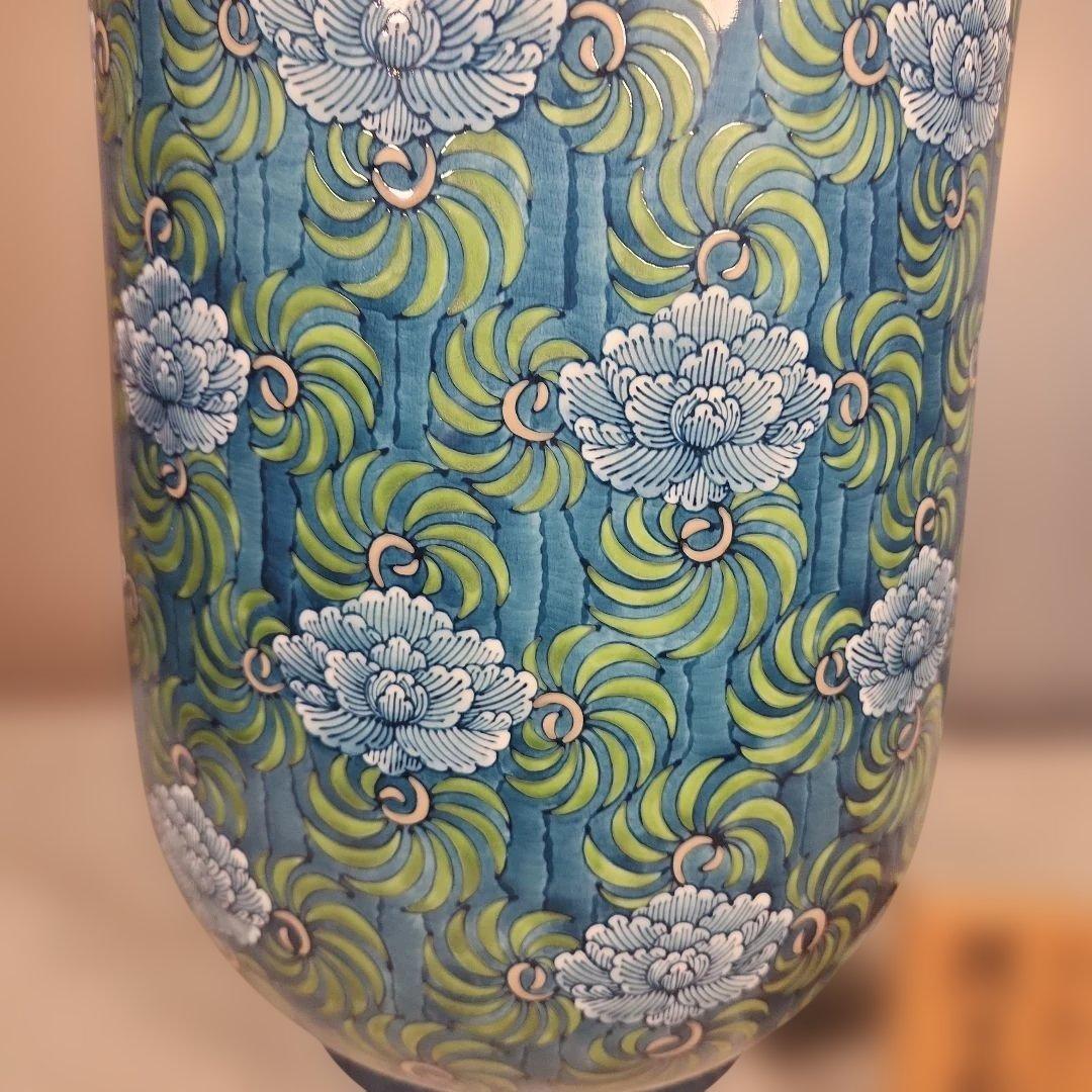 M*n様 藤井勝雲　大作　飾り壺　総手書き　高さ約45.5cm　共箱