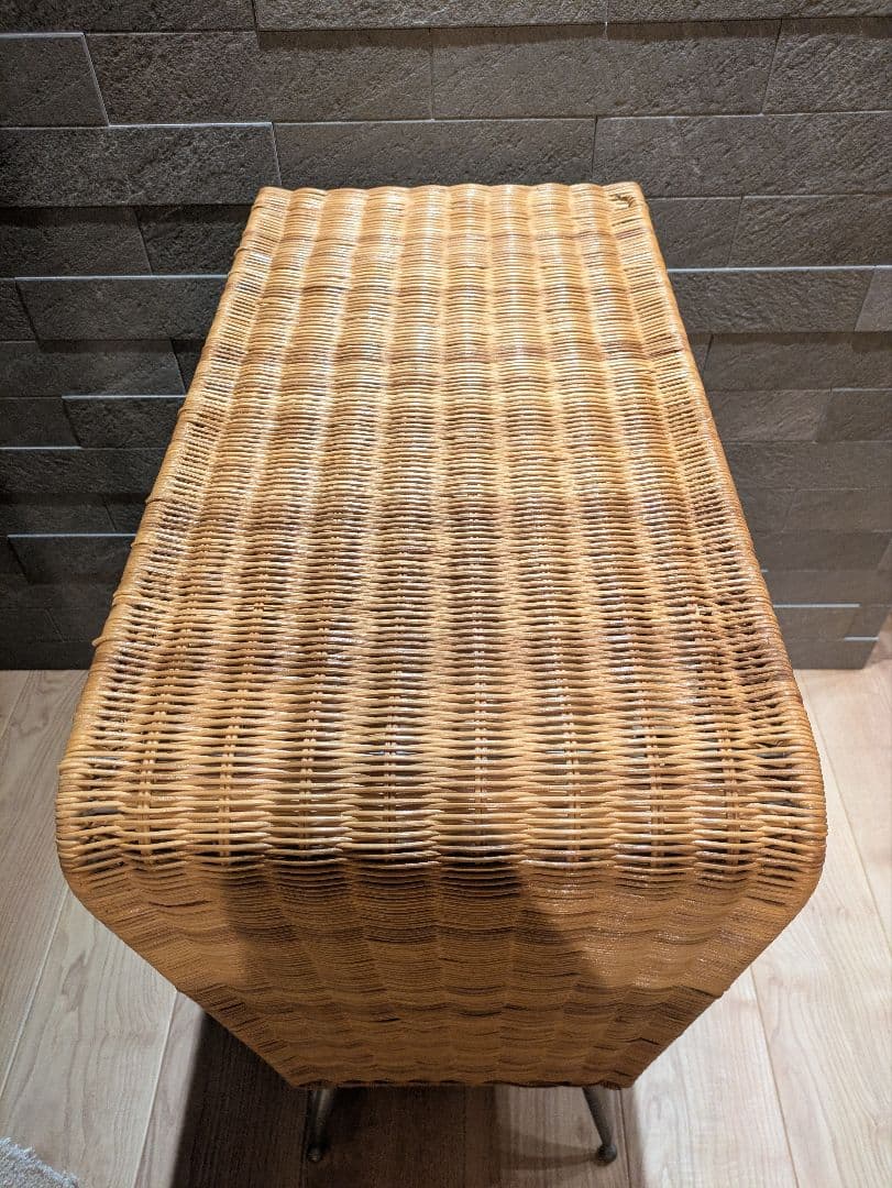 【ラタン家具】 ガラス扉付きキャビネット 飾り棚 北欧ナチュラル