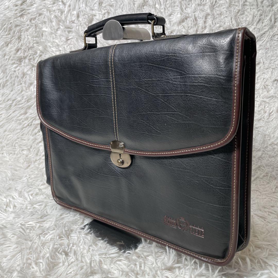 マスターピース　ビジネスバッグ　レザー　ブラック　黒　鍵付き