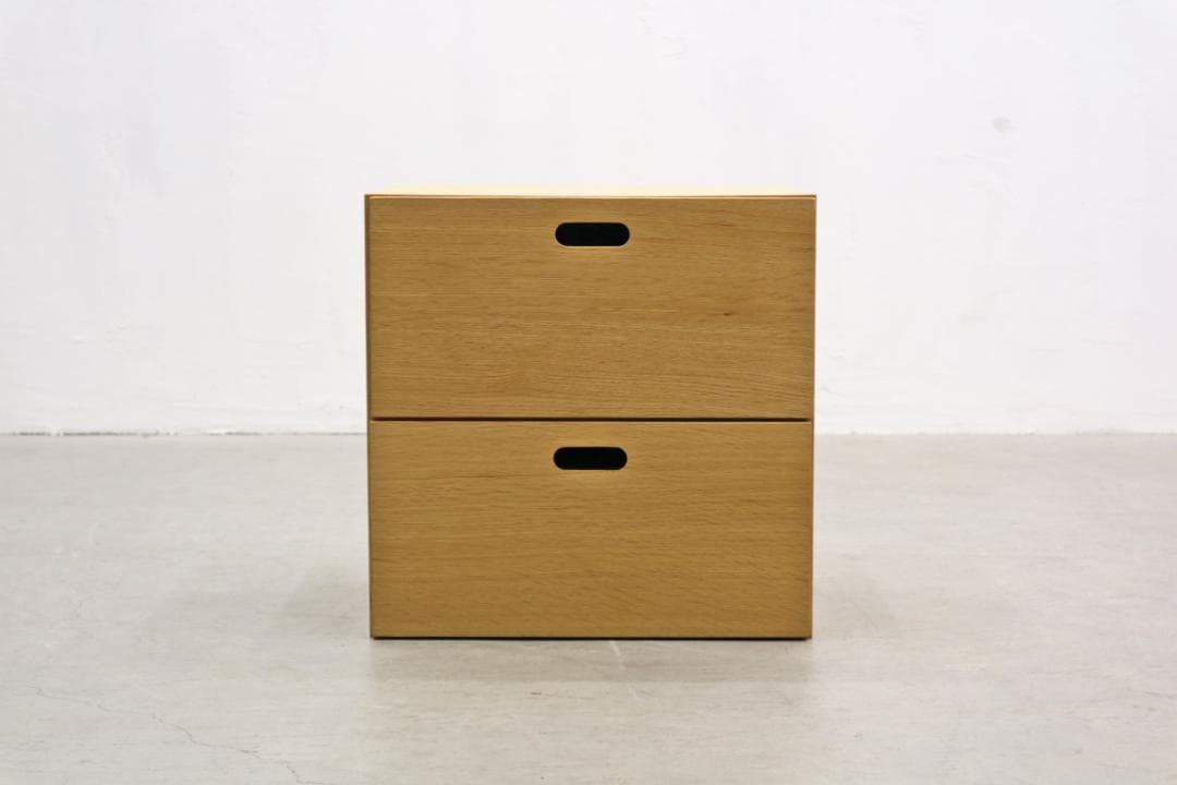 2個セット MUJI 無印良品 スタッキングチェスト 引き出し 2杯 オーク 1