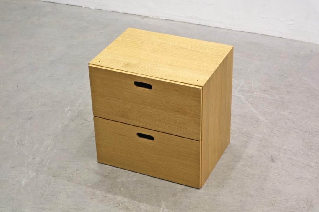 2個セット MUJI 無印良品 スタッキングチェスト 引き出し 2杯 オーク 1