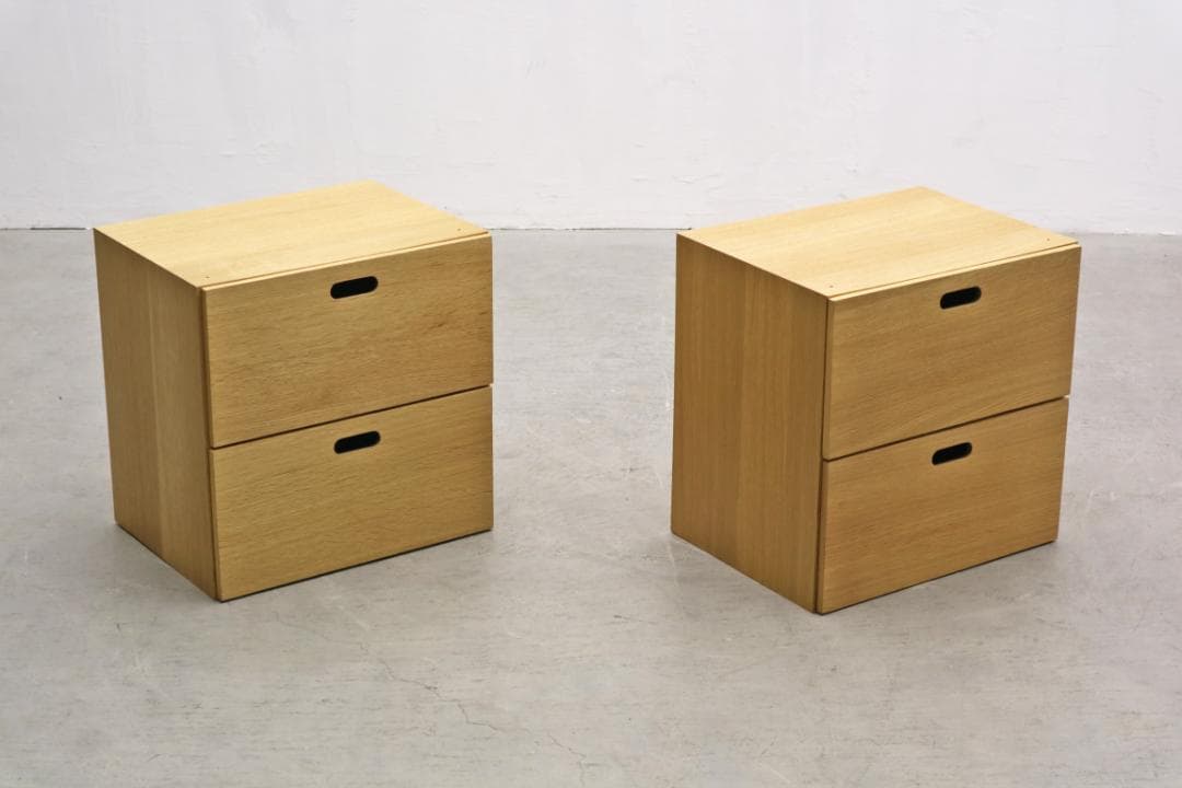 2個セット MUJI 無印良品 スタッキングチェスト 引き出し 2杯 オーク 1