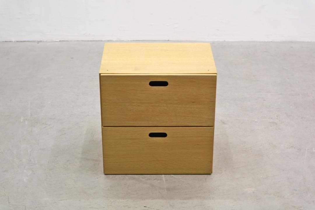 2個セット MUJI 無印良品 スタッキングチェスト 引き出し 2杯 オーク 1
