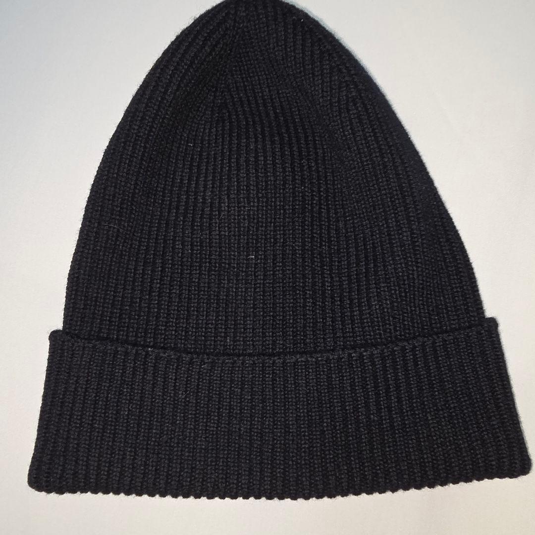MONCLER ニット帽　黒　ビーニー　キャップ　モンクレール