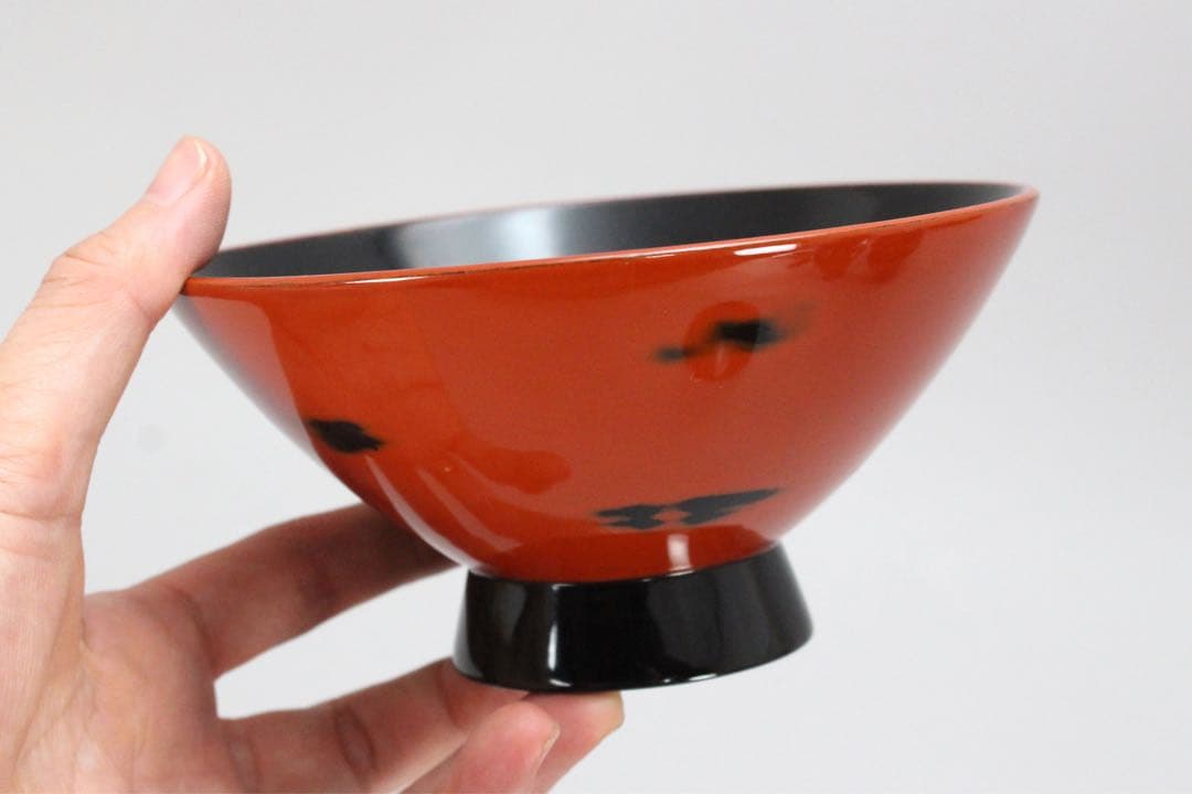 No4717 輪島根来塗吸物椀　10客　能登輪島塗七村漆器　木箱付　送料無料