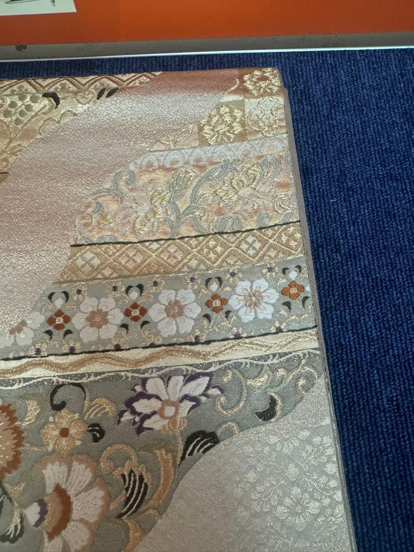 2682袋帯 古代彫金紋 西陣織 金糸　高級上質上品　約440cm 未使用