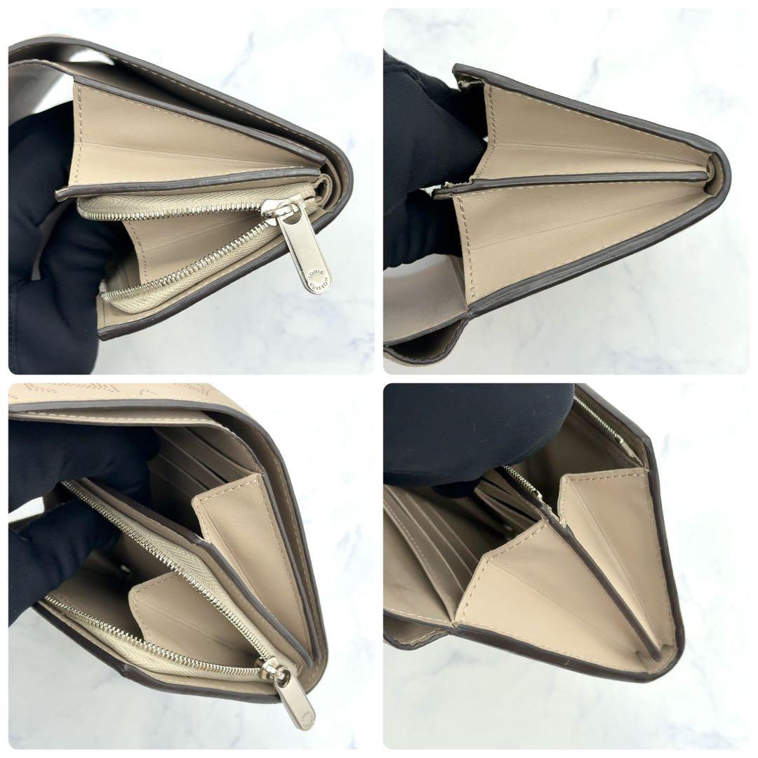 【最高級美品】ルイヴィトン イリスコンパクト マヒナ 二つ折り財布 ベージュ