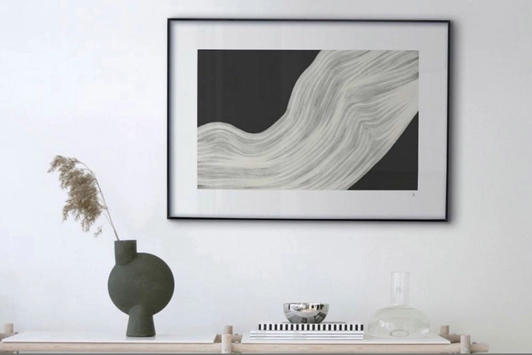 ポスターフレーム　天然木製　ブラック　70×100cm