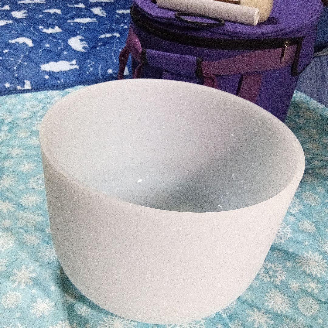 クリスタルボウル ホワイト シンキングボウル*大きめ【３３cm】自宅保管品