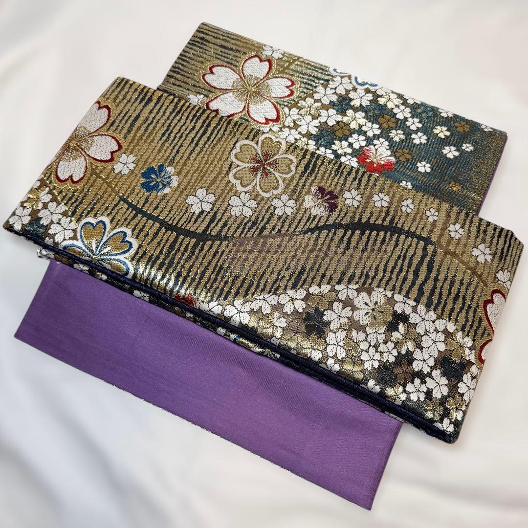 一体型 ワンタッチ帯 作り帯 豪華 袋帯 二重太鼓