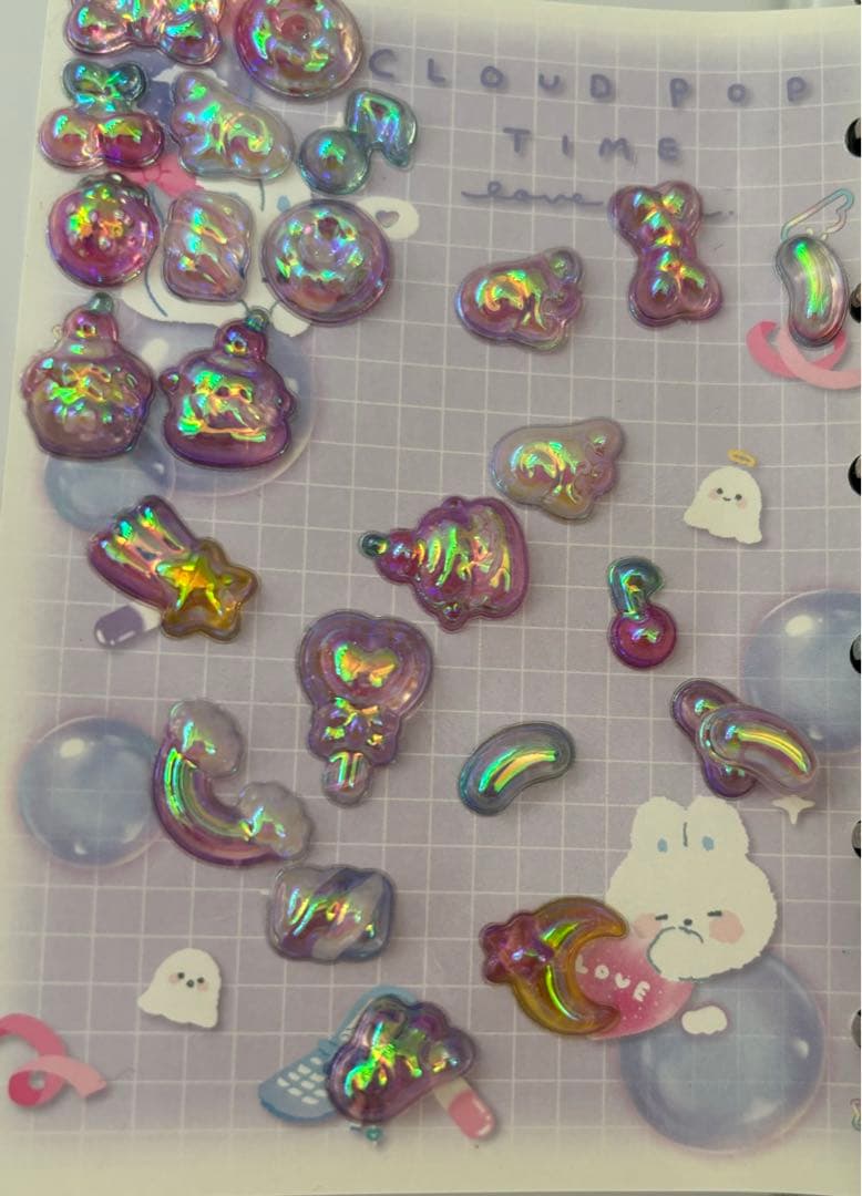 シール帳　完成品　ボンボンドロップシール　タイルシール　ウォーターシール