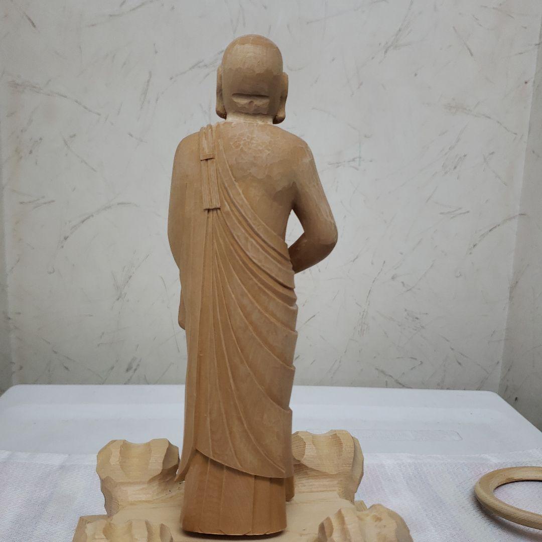 Ｂフライデー蔵出し特価★ヒバ材 跋陀婆羅菩薩像(バッタバラ)6.5寸★約30cm