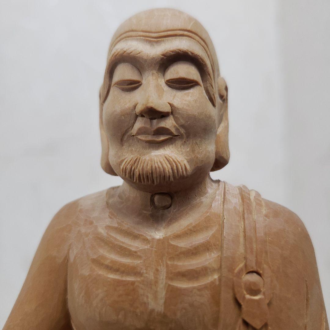 Ｂフライデー蔵出し特価★ヒバ材 跋陀婆羅菩薩像(バッタバラ)6.5寸★約30cm