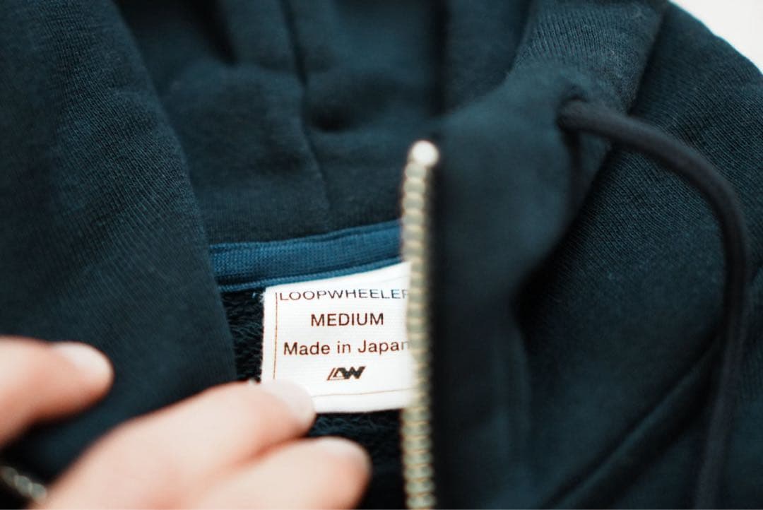 【新品】ループウィラー L.P.R.W. 吊り編みフルジップフーディ ネイビー
