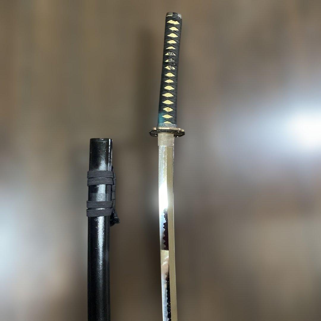 模造大刀 黒柄 太刀鍔 黒梨地鞘
