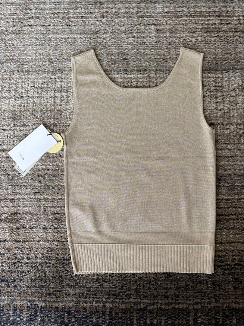 ルッキ　スクエアラメニット タンクトップ　ベージュ＆グレー2枚