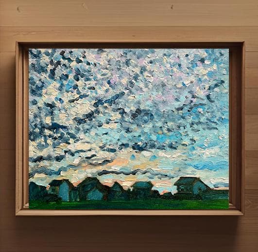 22×27㎝「夏の終わりの朝３」油彩・原画・F3