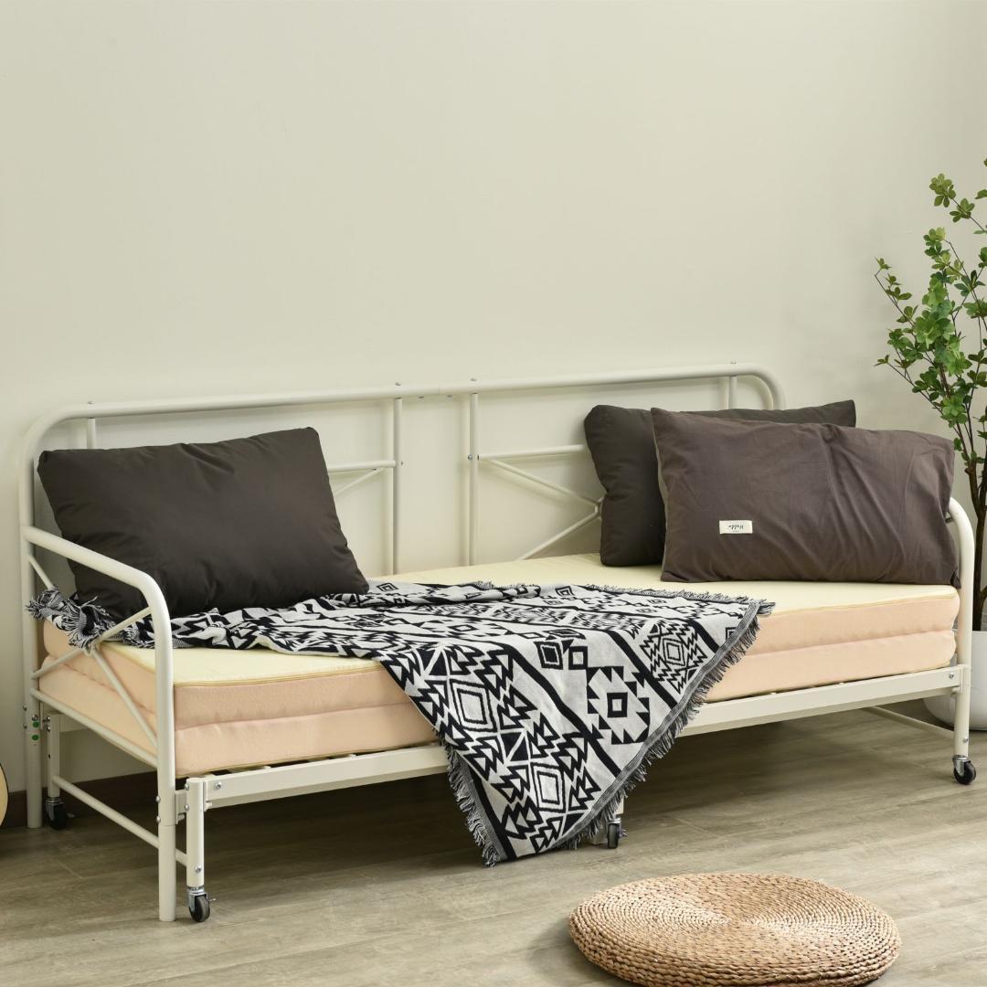 デイベッド フレーム パイプベッド シングルベッド ソファベッド 伸長式ベッド