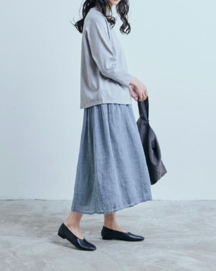 【タグ付き未使用品】中川政七商店 麻のかや織 キュロット ブルー リネン100%