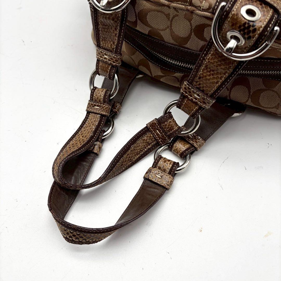 コーチ ハンドバッグ ソーホー パッチワーク y2k 茶 10088