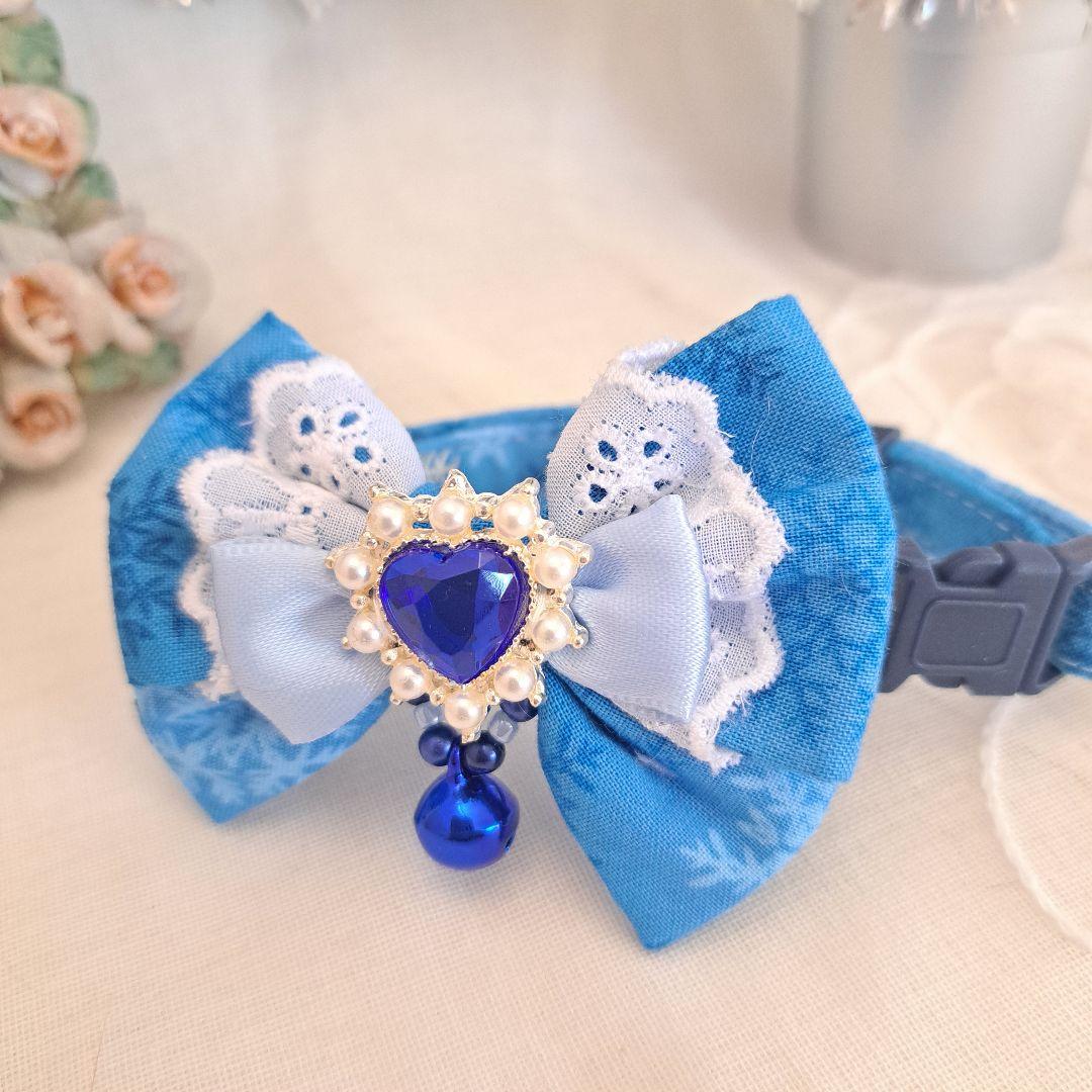 スノーフレーク(濃ブルー)わんちゃん猫ちゃん用首輪