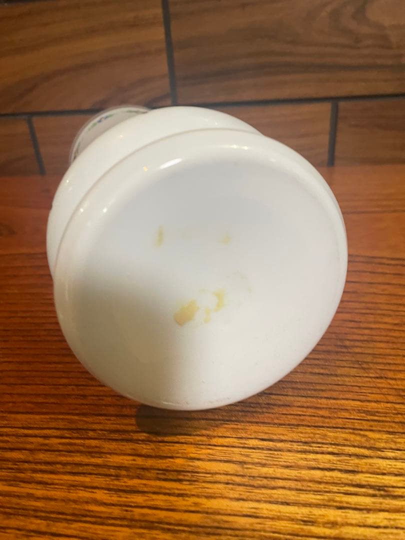 ボヘミアガラス　Bohemia glass 白被せ緑ガラス　ハンドペイント