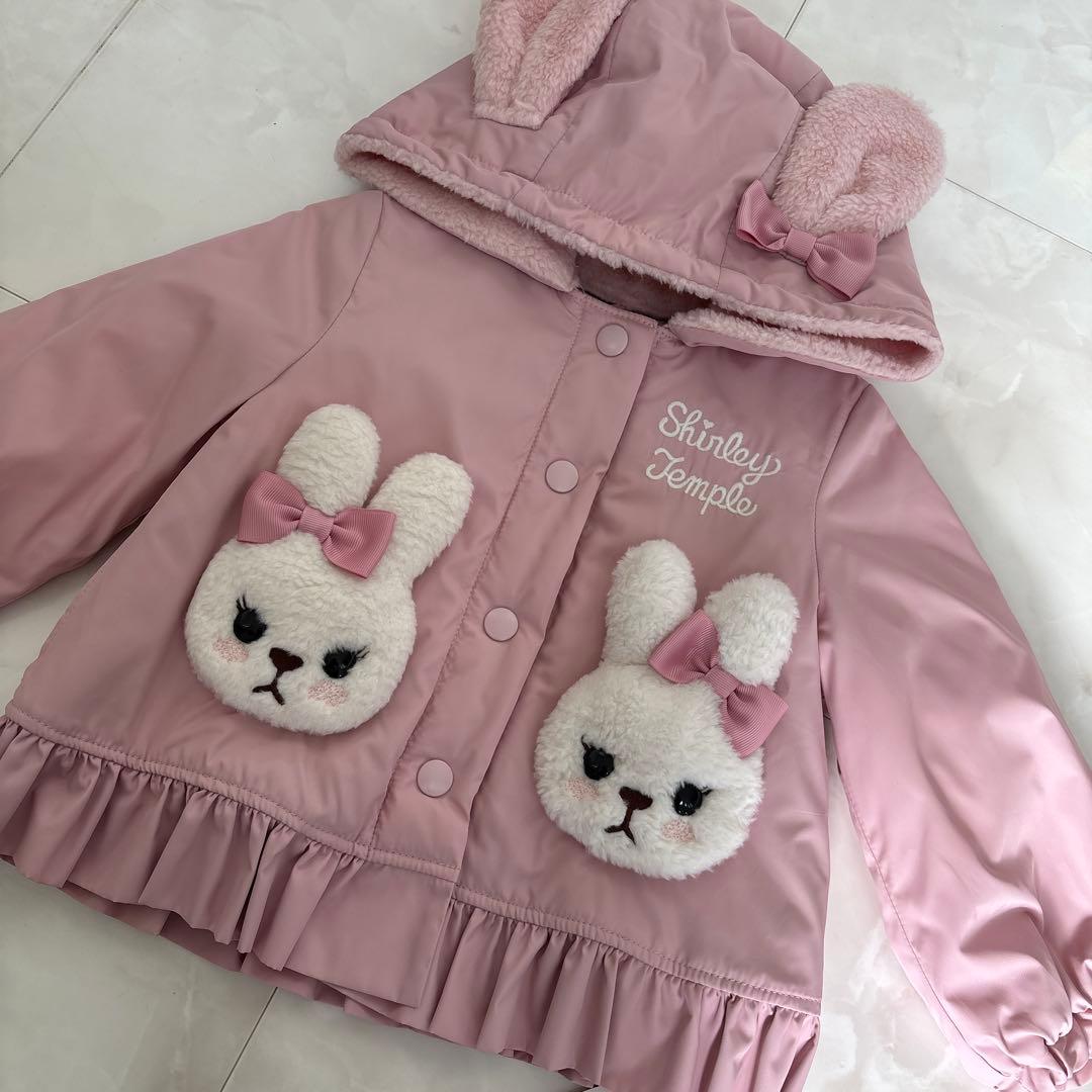 新品未使用タグ付き♡シャーリーテンプル♡うさぎタフタコートぴんく8090アウター