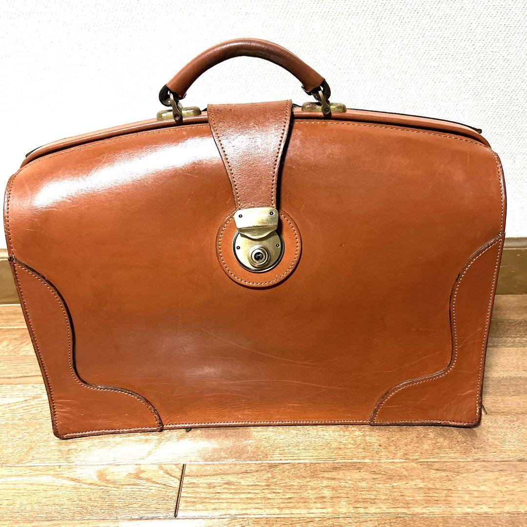 ダレスバッグ　牛革　ドクターズバッグ　ブラウン　革工房DEO