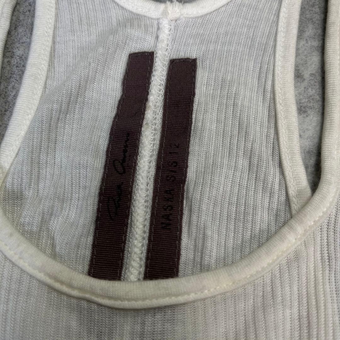 12ss Rick Owens リブタンクトップ　白【42】レーヨン　シルク