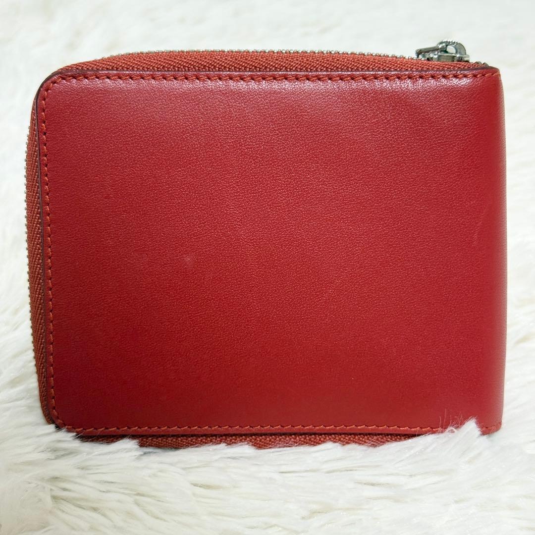 【美品】LOEWE アナグラム　デカロゴ　コンパクトウォレット　レッド