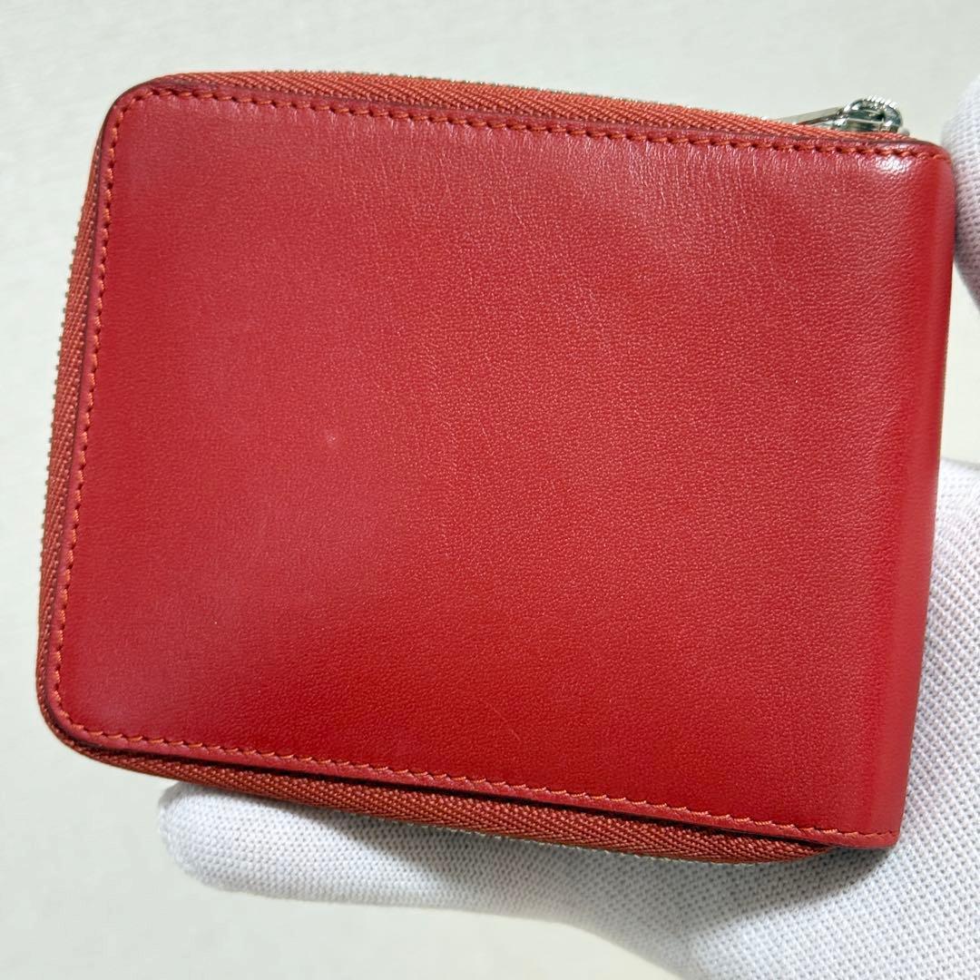 【美品】LOEWE アナグラム　デカロゴ　コンパクトウォレット　レッド