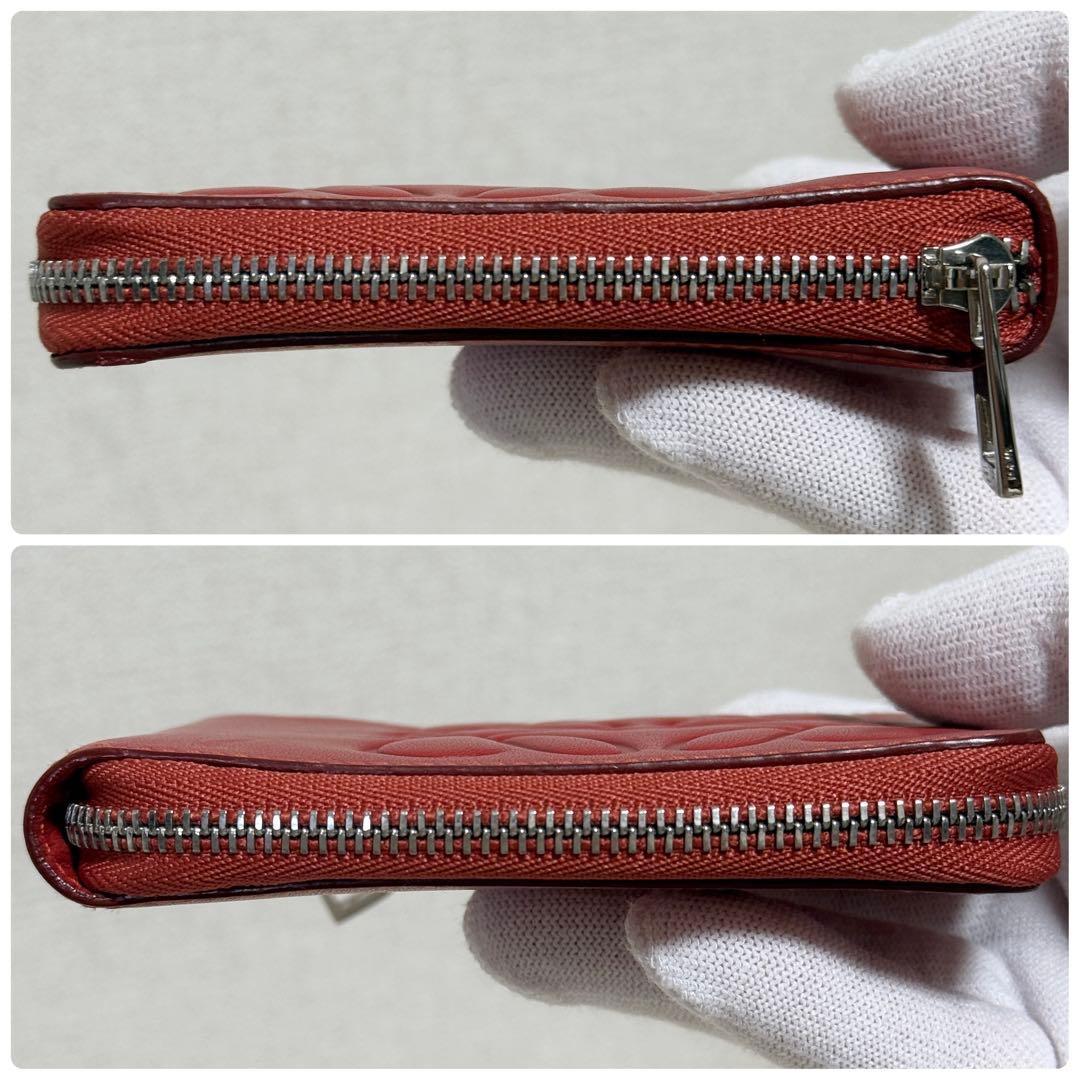 【美品】LOEWE アナグラム　デカロゴ　コンパクトウォレット　レッド