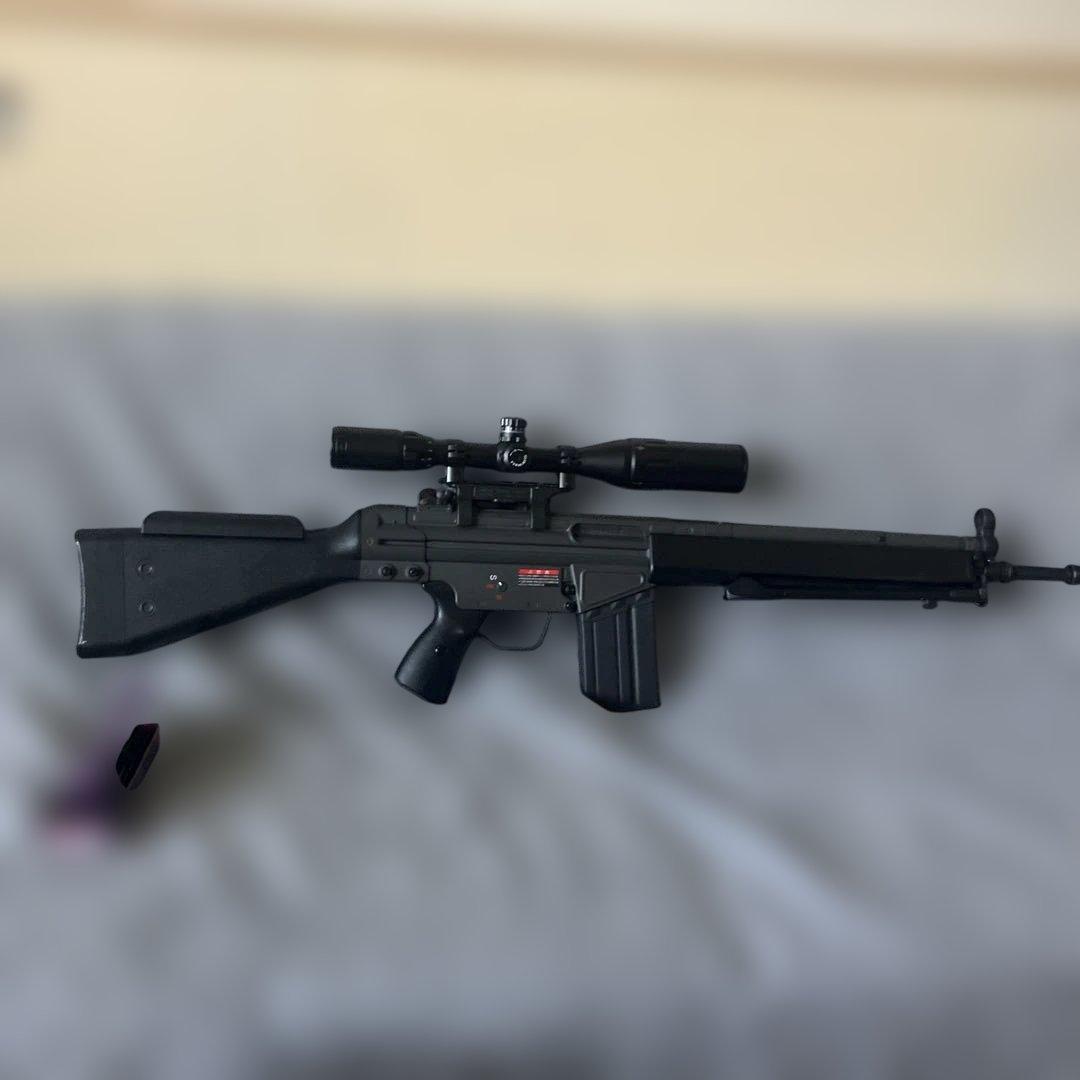 東京マルイ電動ガン g3sg1美品スコープ　バッテリー変換アダプター付新品セット