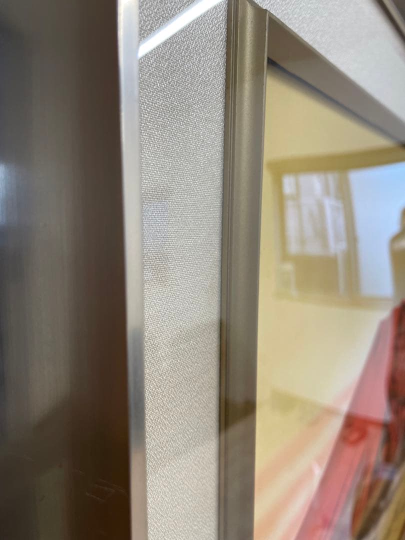 中島秀峰　秀峰 日本絵画 絵画　赤富士 富士山　スチール額装 風水インテリア