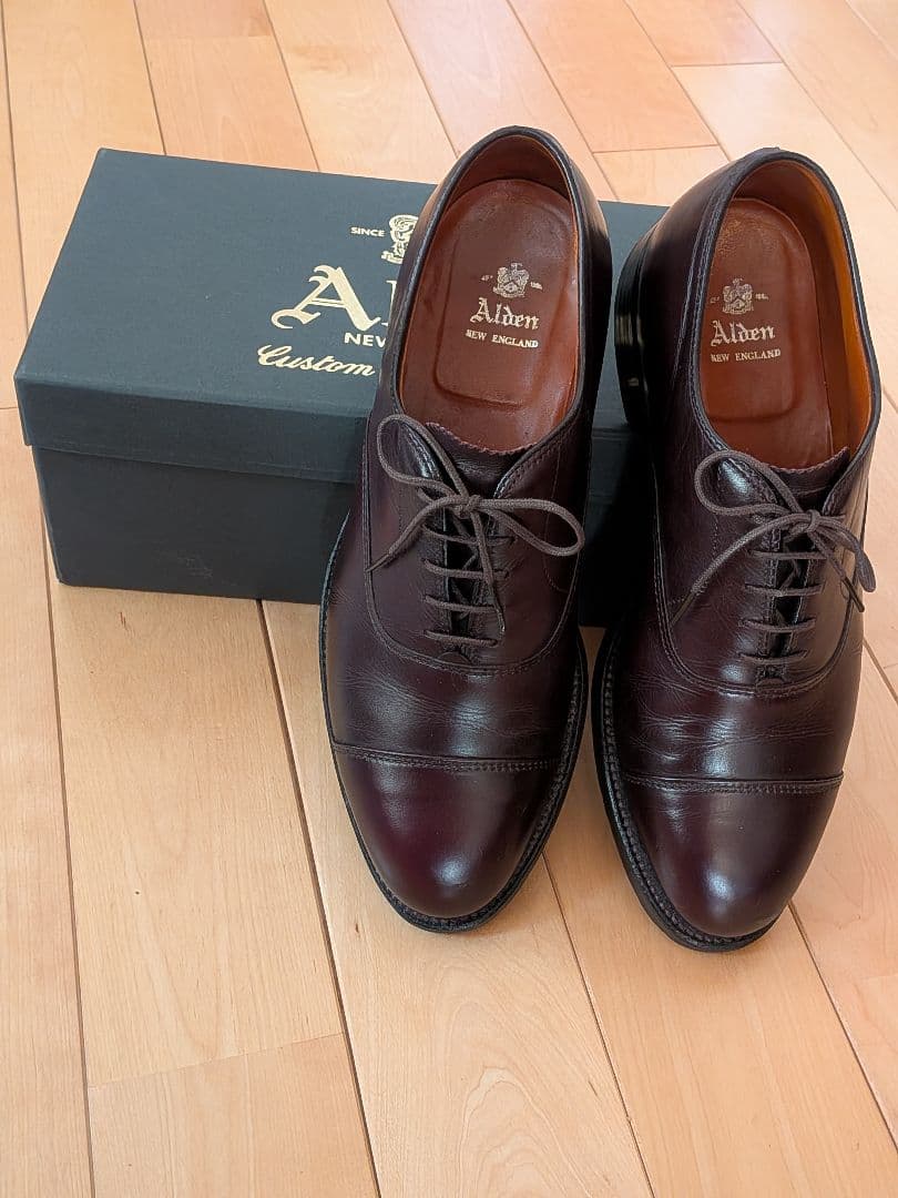 Alden 906 オールデン ストレートチップ バーガンディ 箱付き 8D