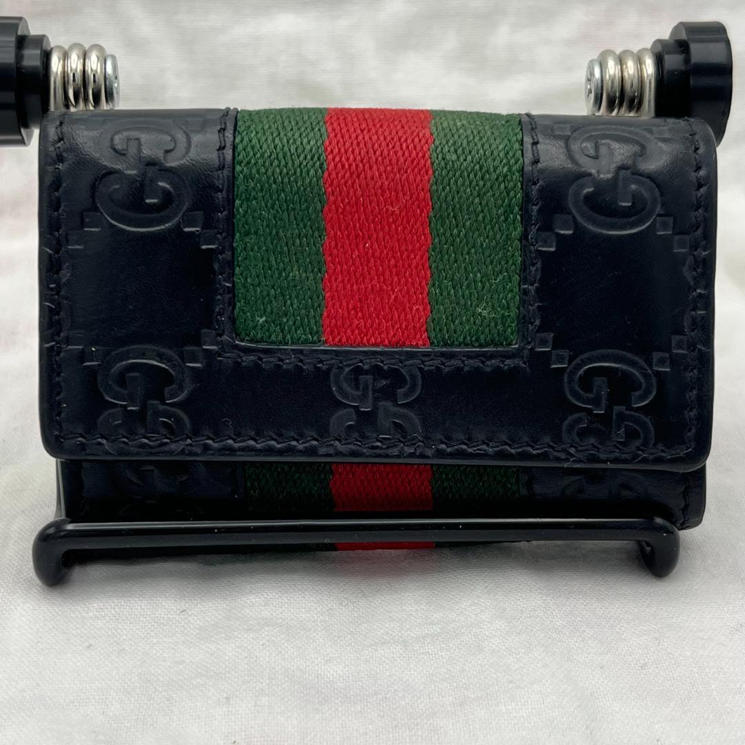 【美品】GUCCI グッチ シェリーライン GG柄 6連 キーケース ブラック