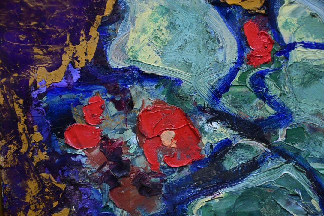 【真筆保証】シクラメン 鈴木千久馬 F6 油彩画 無垢 額 西洋 静物画