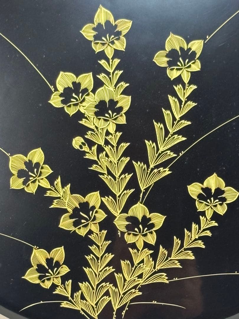 輪島塗　沈金竜胆図　オードブル　美品　共箱　送料込