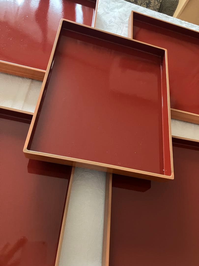 未使用❤️デリカバッド 漆塗り両目使い 5脚セット お正月 雛祭り 行事膳