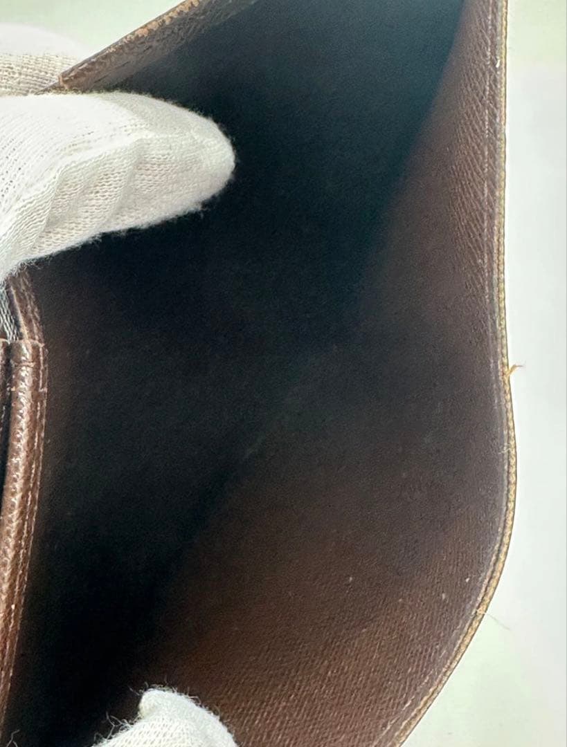 ルイヴィトン ダミエ エベヌ ポルトモネビエ トレゾール 二つ折り財布