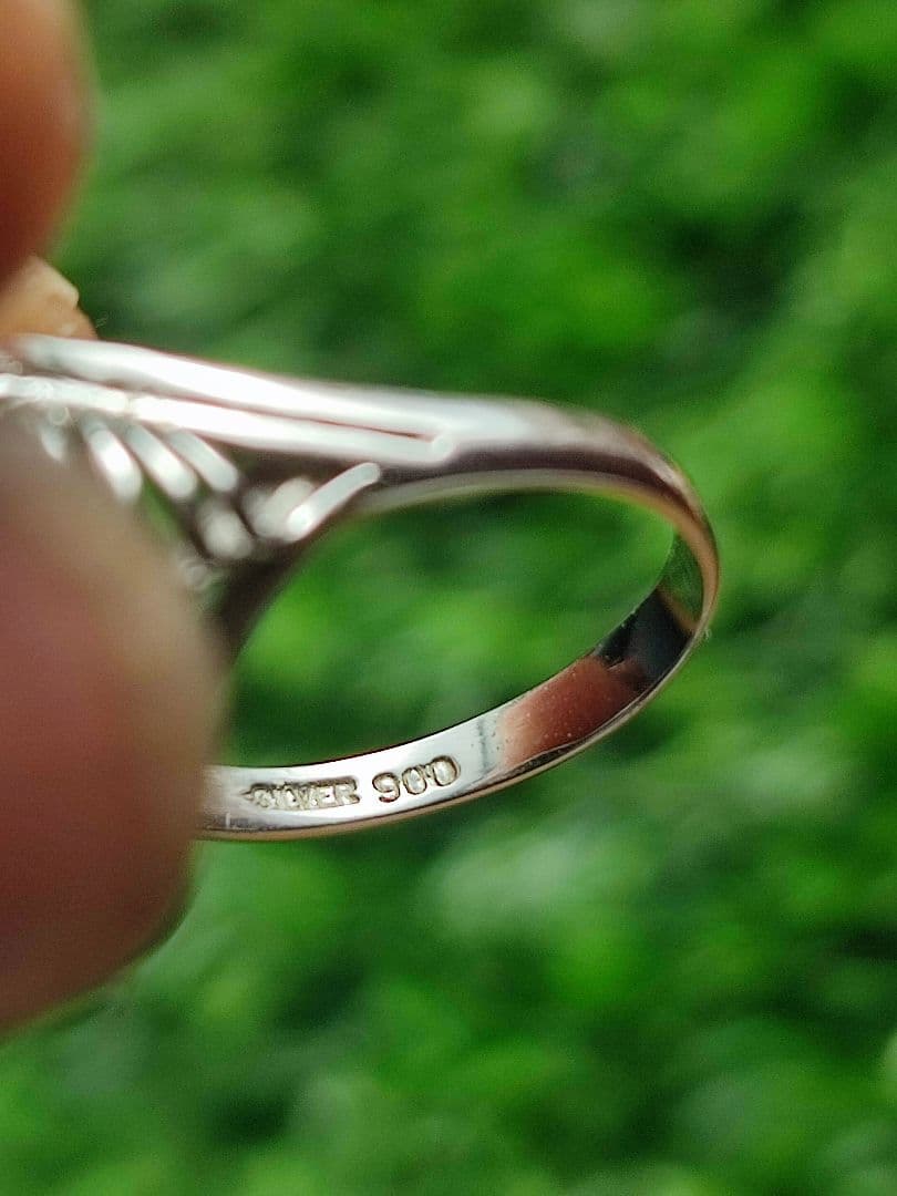 ヴィンテージリング グリーンジェイド シルバー900 リング
