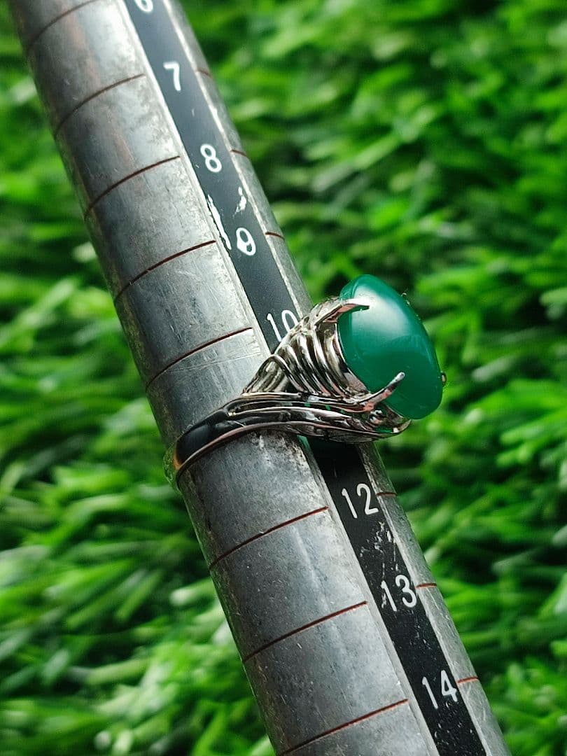 ヴィンテージリング グリーンジェイド シルバー900 リング