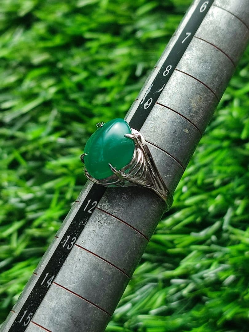 ヴィンテージリング グリーンジェイド シルバー900 リング